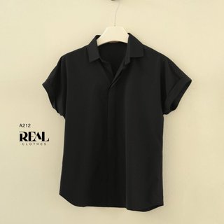 Sơ Mi Công Sở Cánh Dơi Đen_REAL