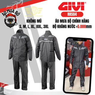Áo Mưa Bộ Cao Cấp GIVI RRS04 Màu Đen Không Nón Chính Hãng - Shop Áo Mưa HCM