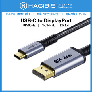 Hagibis Cáp USB C Sang DisplayPort 1.4 Thunderbolt 3/4 Đến 8K60Hz 4K144Hz DP Hai Chiều 2K165Hz Type C Sang Displayport D