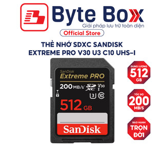 Thẻ nhớ SDHC SDXC Sandisk Extreme Pro 256GB / 512GB V30 U3 C10 UHS-I upto200 MB/s Bảo hành trọn đời