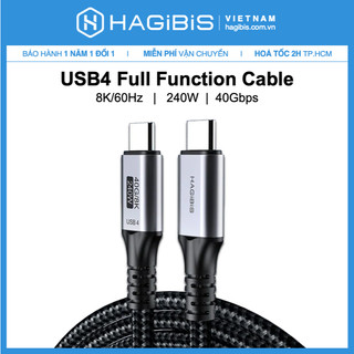 Hagibis USB4 Cable Graphene Braided USB C 240W 8K60Hz 40Gbps Data Transfer