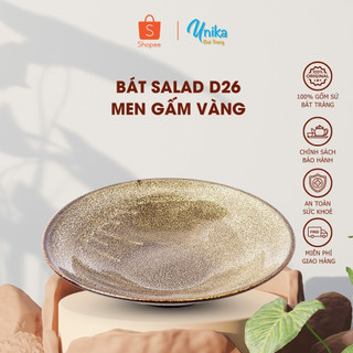 Bát salad d26 men gấm vàng - góm sứ cao cấp bát tràng