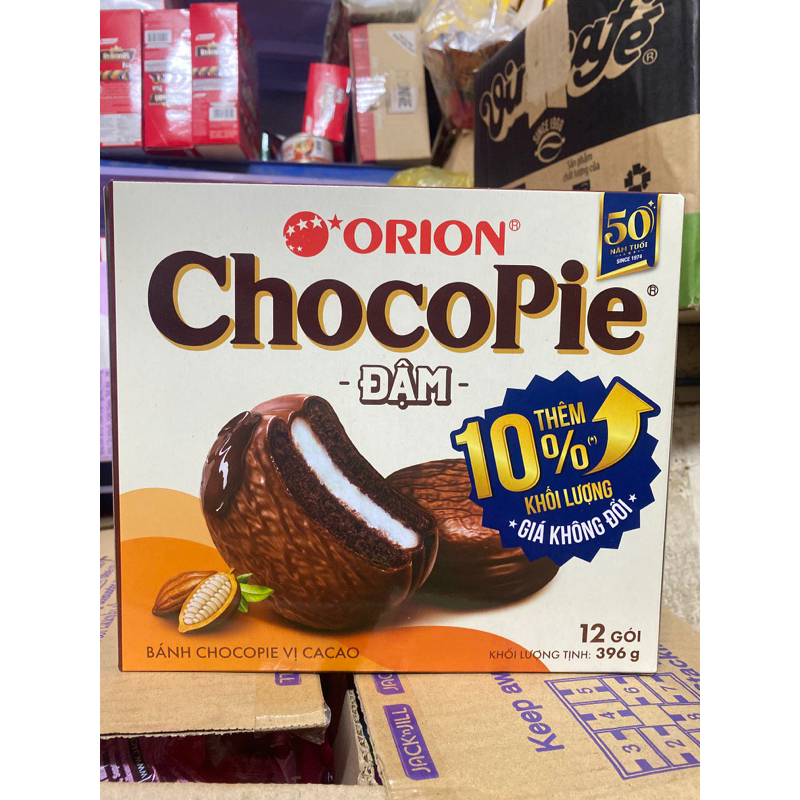 Bánh ChocoPie Vị Cacao Đậm Dark Hộp 360g [Mẫu Mới]