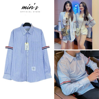 Áo Sơ Mi Kẻ Caro Sọc Dài Tay, Áo Sơ Mi Viền Tay Unisex Nam Nữ Boy Phố Hottrend