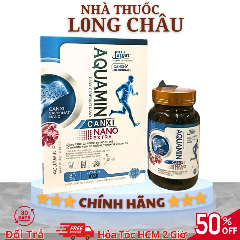 Viên uống canxi nano aquamin f bổ sung canxi và vitamin D3 cho cơ thể, giảm nguy cơ thiếu hụt canxi và vitamin D3 30viên