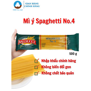 Mì ý spaghetti no.4 balducci 500g, mỳ ý dạng sợi tròn, không biến đổi gen date: 29.04.26