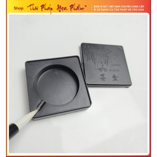 Nghiên nhựa vuông dùng đựng mực cho thư pháp thư họa Kích thước 7,5x7,5cm giá rẻ