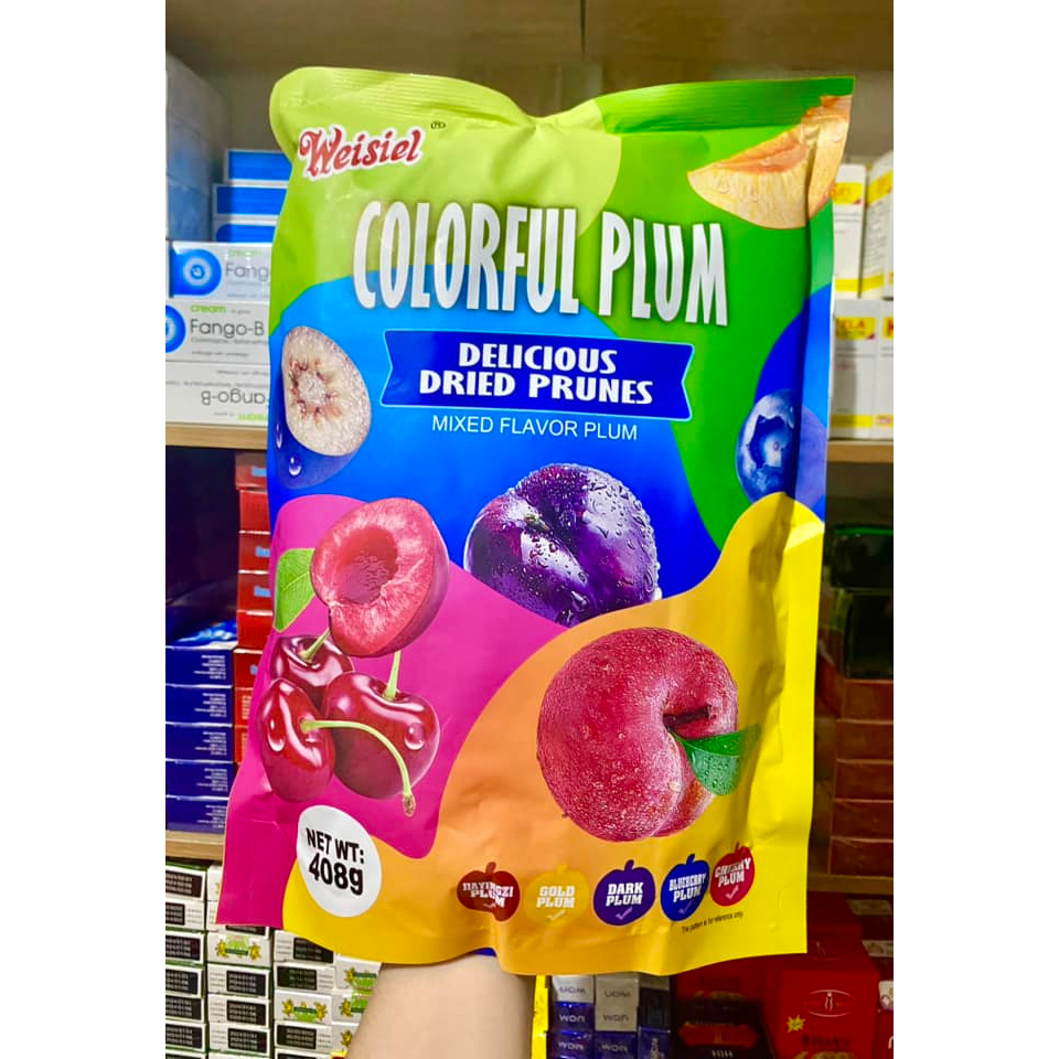 Ô mai mix vị Colorful Plum gói 500gram, Kẹo ô mai mix vị chua ngọt mận, việt quất, cherry, mơ siêu n