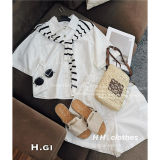 Set sơmi quần cạp chun khăn sọc mềm mại