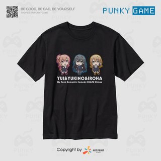 Áo thun Oregairu Yui&Yukino&Iroha Chibi Kawaii (Black) ngắn tay