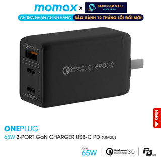 Củ sạc nhanh 65W MOMAX GaN chuẩn PD3.0 QC3.0 Fast Charger cho Laptop/Phones/Tablet UM20 - BANIECOM