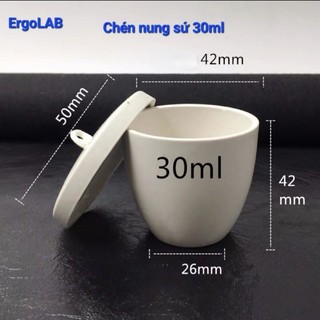 Chén nung sứ 30ml có nắp chịu nhiệt độ cao