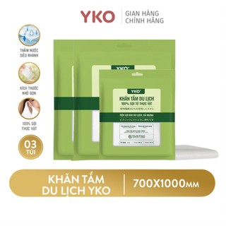 Bộ Khăn tắm - khăn mặt du lịch Yko bỏ túi tiện lợi chất liệu sợi từ thực vật (đọc lỹ phân loại ở mô tả)