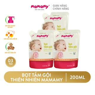 Túi dầu tắm gội thiên nhiên Mamamy 200ml bỏ túi tiện lợi