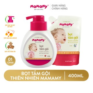 [MUA 1 CHAI TẶNG 1 TÚI] Bọt tắm gội thiên nhiên Mamamy (400ml) tặng kèm túi bổ sung( 400ml)