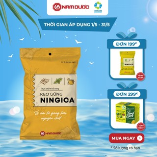 Kẹo gừng Ningica, viên ngậm hỗ trợ giảm ho đau họng,giảm chướng bụng,phòng cảm lạnh, chống say xe Bịch 10 gói x 10 viên.
