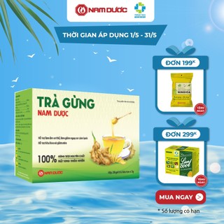 Trà gừng Nam Dược hộp 20 gói x 3g làm ấm cơ thể, giảm nguy cơ cảm lạnh, hỗ trợ tiêu hóa và giảm nôn