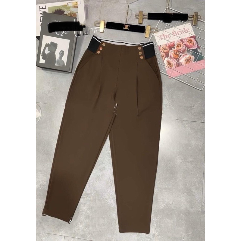 Quần UMI Hàn 6 Cúc Bigsize Kiểu Dáng Baggy Co Giãn 4 Chiều - Umi bản cạp chun cao 10cm Baggy nữ - Dá