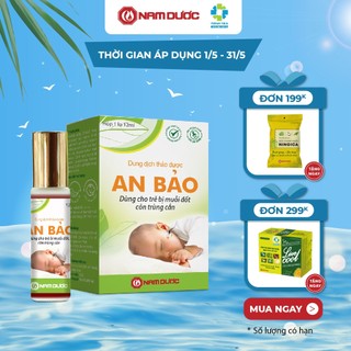 Dung dịch thảo dược An Bảo Nam Dược chai 12ml hỗ trợ giảm sưng ngứa do muỗi đốt, côn trùng cắn cho bé, trẻ sơ sinh