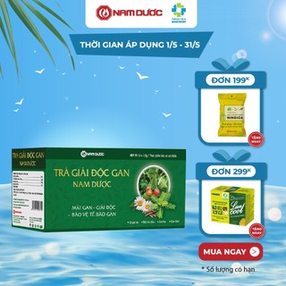 Trà giải độc gan Nam Dược (hộp 20 gói x1,5g) thanh nhiệt, giải độc, bảo vệ tế bào và tăng cường chức năng gan