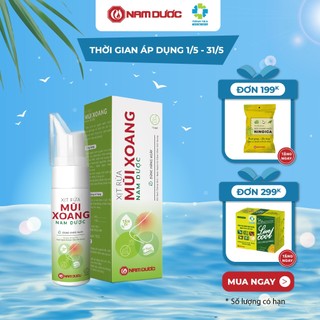 Xịt rửa mũi xoang Nam Dược chai 75ml muối biển và thảo dược giúp xịt sạch, thông mũi, ngăn ngừa và giảm viêm mũi xoang