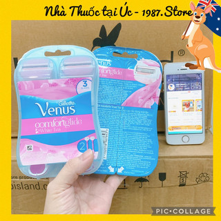 Dao cạo bơ Gillette Venus Comfort Glide White Tea vỉ 2 cây