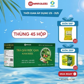 45 hộp Trà giải độc gan Nam Dược (hộp 20 gói x1,5g) thanh nhiệt, giải độc, bảo vệ tế bào và tăng cường chức năng gan