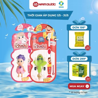 Bàn Chải Đánh Răng cao cấp Ích Nhi cho trẻ em (dưới 6 tuổi) kèm đồ chơi cho bé, lông siêu mềm mịn, kháng khuẩn 99.9%