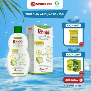 Nước tắm gội thảo dược Ích Nhi lọ 230ml (0-3 tuổi) bảo vệ bé suốt 24h ngừa rôm sảy, hăm da, mẩn ngứa