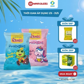 Kẹo dẻo lợi khuẩn Ích Nhi (dây 10 gói) chứa lợi khuẩn bacillus subtilis hỗ trợ tiêu hóa, đề kháng, tăng hấp thu