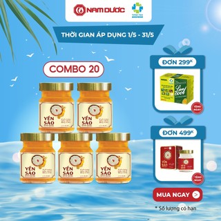 COMBO 20 hộp Yến sào Nam Dược lọ 70ml tổ yến chưng hồng sâm đông trùng hạ thảo bồi bổ, tăng sức đề kháng