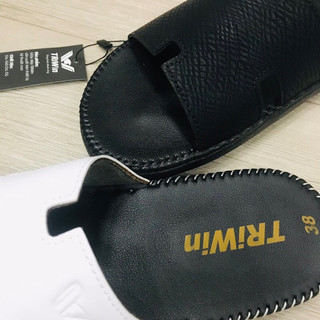 Dép da nam chữ H đế khâu Triwin