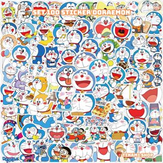  100 Sticker Doraemon dễ thương hình dán dùng trang trí sổ tay điện thoại laptop vali guitar 