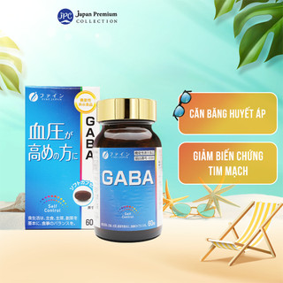 Viên Uống GABA Hỗ Trợ Điều Hòa Huyết Áp Fine Japan - Nhật Bản (Hộp 60 Viên)