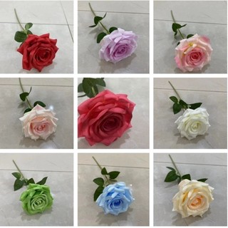 Combo 10 cành hồng xoăn,hồng xoăn lụa đơn cành cao 50cm