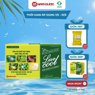 COMBO 10 Bột sủi thanh nhiệt Livecool Nam Dược hương dưa gang 10 gói x7g hỗ trợ giảm nhiệt miệng, nóng trong, giải độc