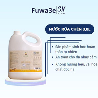 Nước rửa chén thiên nhiên 3,8L Fuwa3e organic Enzyme sinh học từ dứa và bồ hòn an toàn cho bé bảo vệ da tay