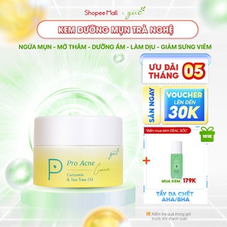 Kem giảm mụn, mờ thâm mụn trà nghệ, 0% khô da GUO 30g