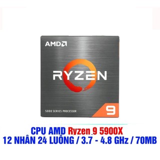  BỘ VI XỬ LÝ AMD RYZEN 9 5900X   64MB   3.7GHZ BOOST 4.8GHZ   12 NHÂN 24 LUỒNG 