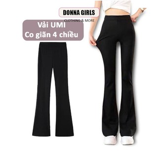 Quần ống loe nữ cạp cao dáng dài, quần legging nữ kiểu ôm ống loe công sở đi học form xinh tôn dáng DONNAGIRLS QN01