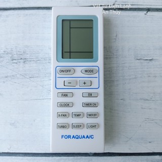 Remote máy lạnh AQUA mặt xanh