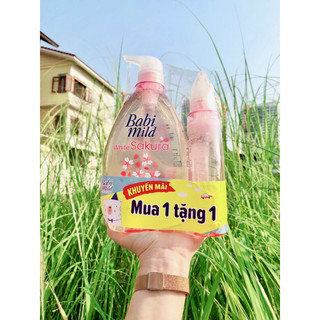 Sữa Tắm Gội Babi mild Hương Hoa Anh Đào/Lavender/Cám gạo tự nhiên( tặng chai 380ml)