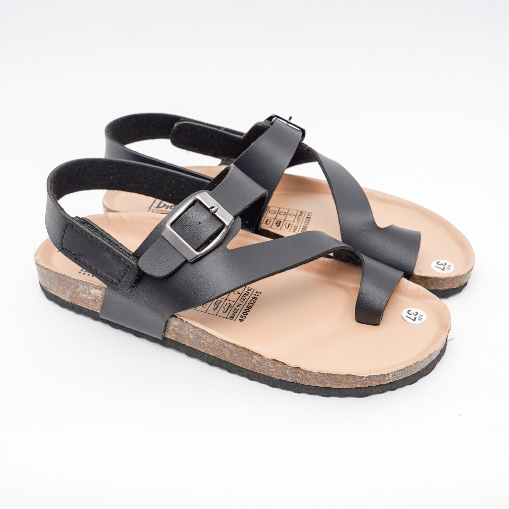 Sandal đế trấu xỏ ngón da PU cao cấp dép birken unisex chính hãng Bioline