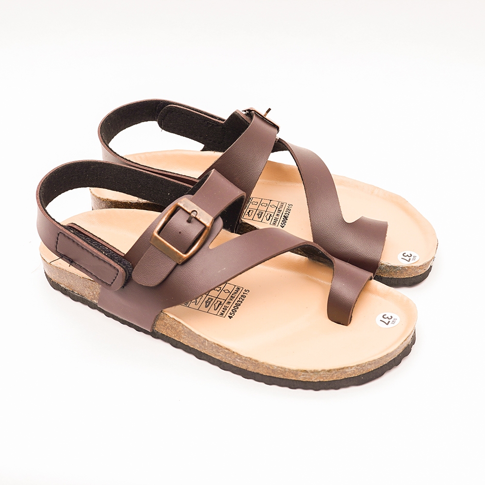 Sandal đế trấu xỏ ngón da PU cao cấp dép birken unisex chính hãng Bioline