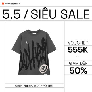 Áo Thun Unisex GREY FREEHAND TYPO TEE 100% Cotton - Local Brand Chính Hãng