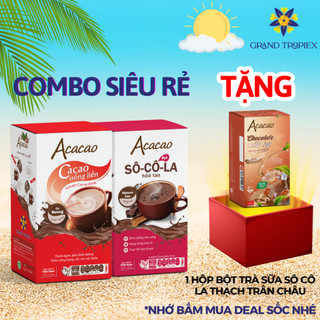 COMBO Siêu rẻ 2 hộp bột sô-cô-la vị Nguyên bản và cacao Có đường - Kèm quà tặng