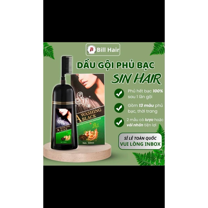 Dầu Gội Phủ Bạc Sin Hair - Dầu Gội Phủ Bạc Sin Hair Nhật Bản 500ML