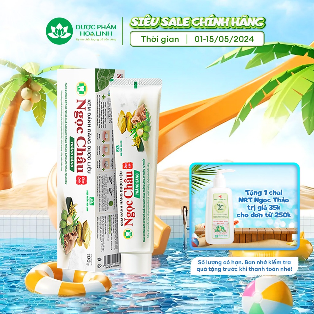 Kem Đánh Răng Dược Liệu Ngọc Châu Trắng Sáng 100g