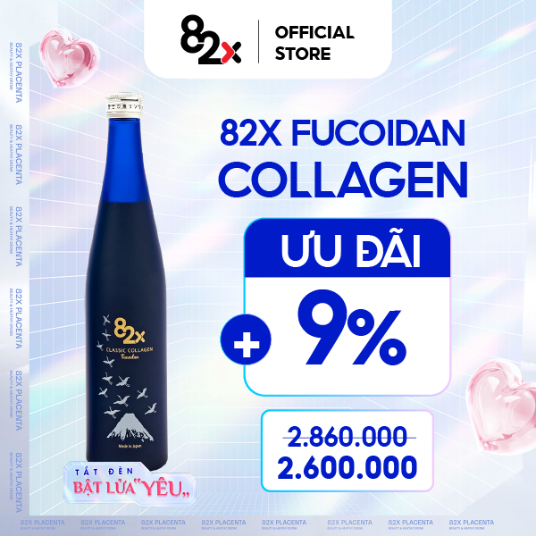 82X FUCOIDAN TẢO NÂU MOZUKU COLLAGEN nước uống làm đẹp da chứa 120.000mg Collagen và Fucoidan  ( 500ml/chai).