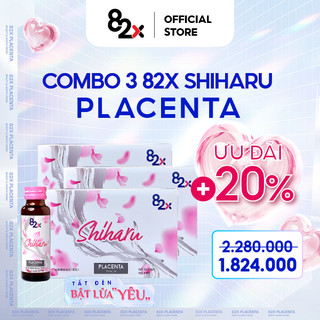 82X Combo 3 hộp Nước uống Placenta Shiharu làm đẹp da đến từ Nhật Bản 50ml/lọ.